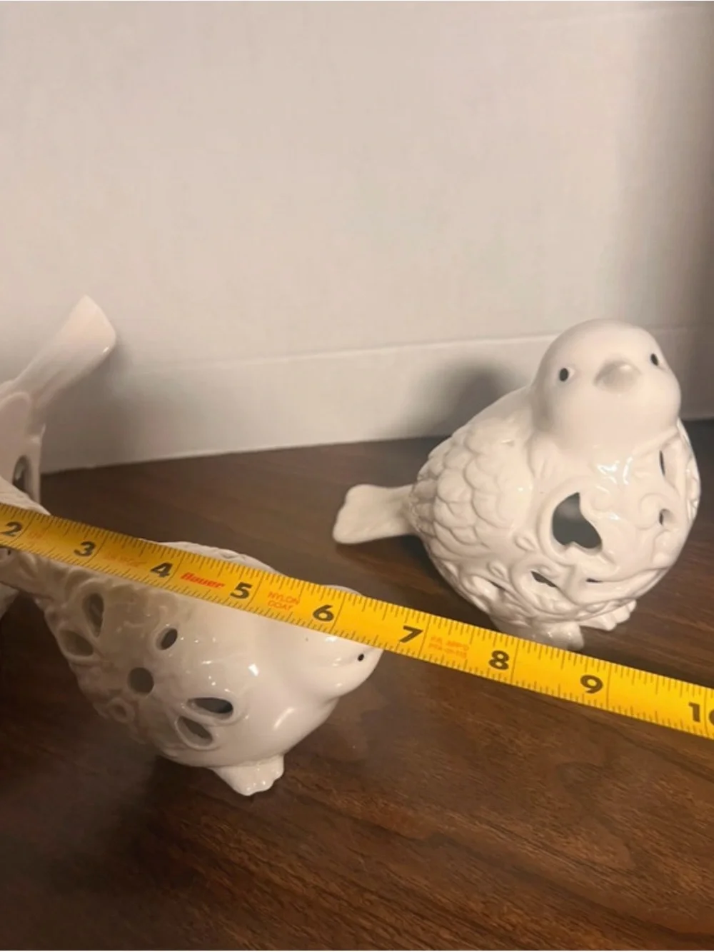 White Ceramic Bird Figurine Trio